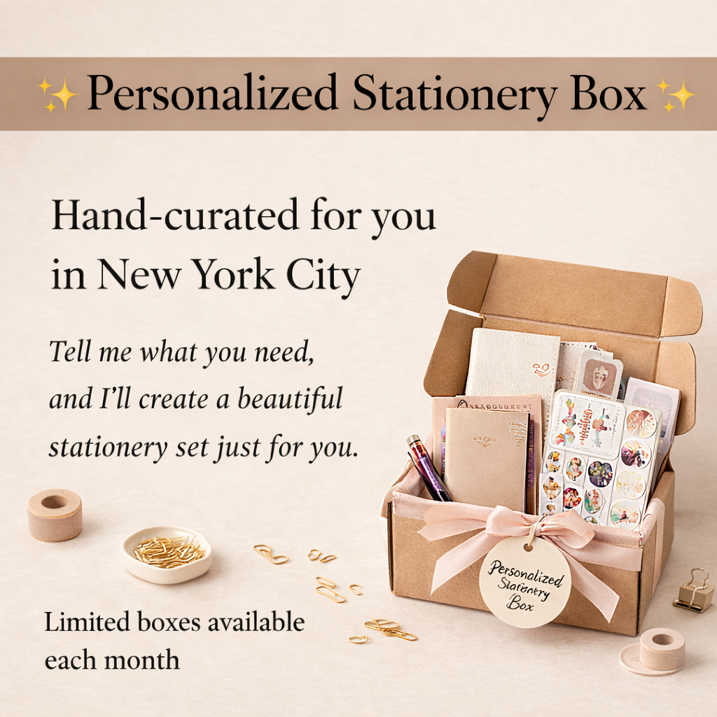 🪭 Personalized Stationery Box — Created just for your style and routine