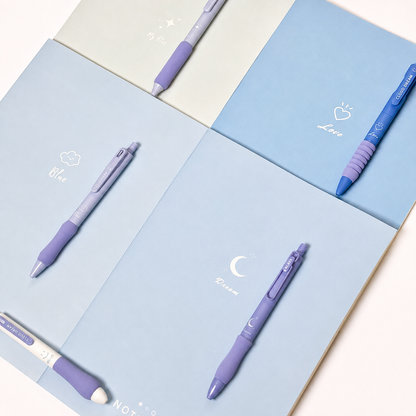 📓Pastel Notebook & Pen Set – 4 Notebooks + 5 Pens