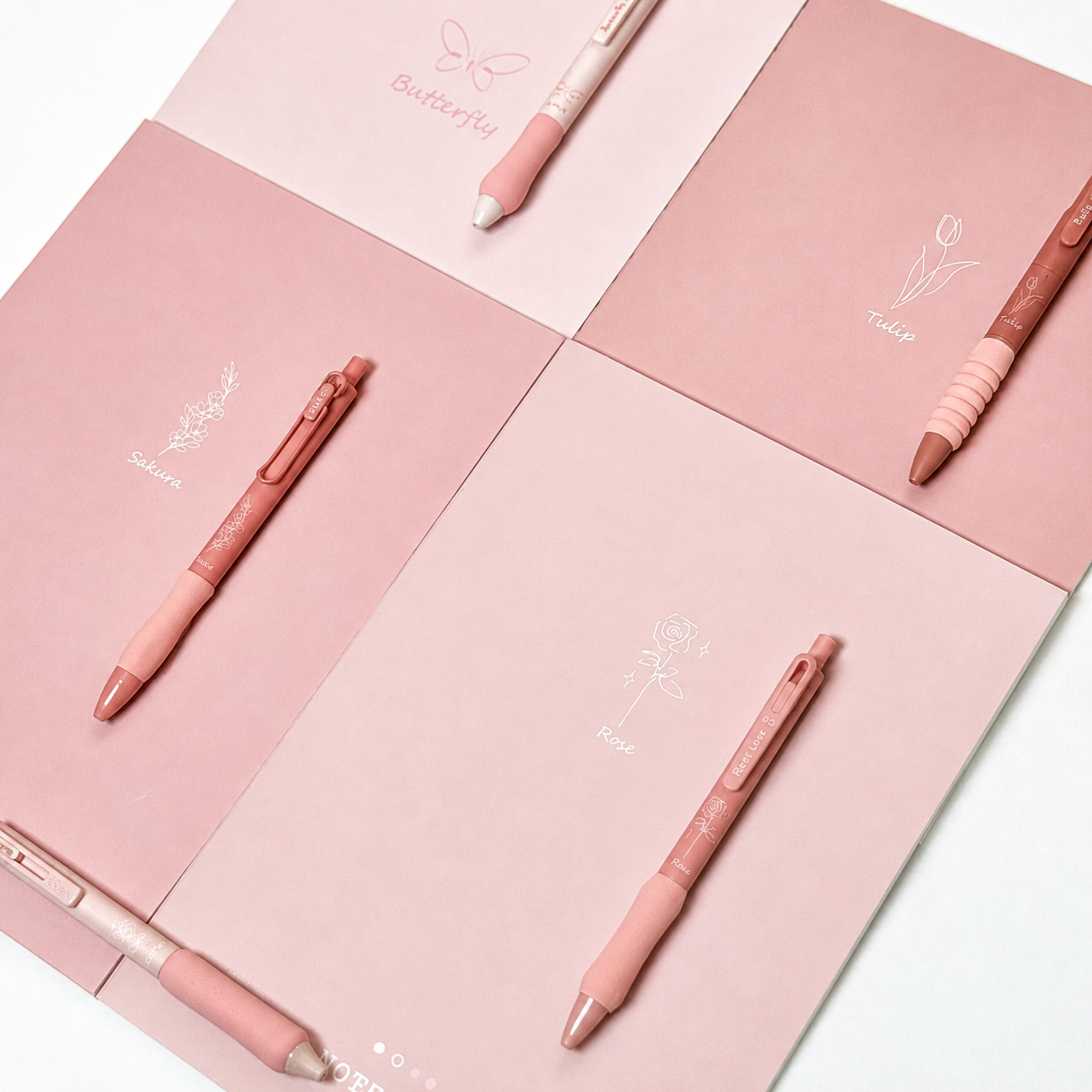 📓Pastel Notebook & Pen Set – 4 Notebooks + 5 Pens