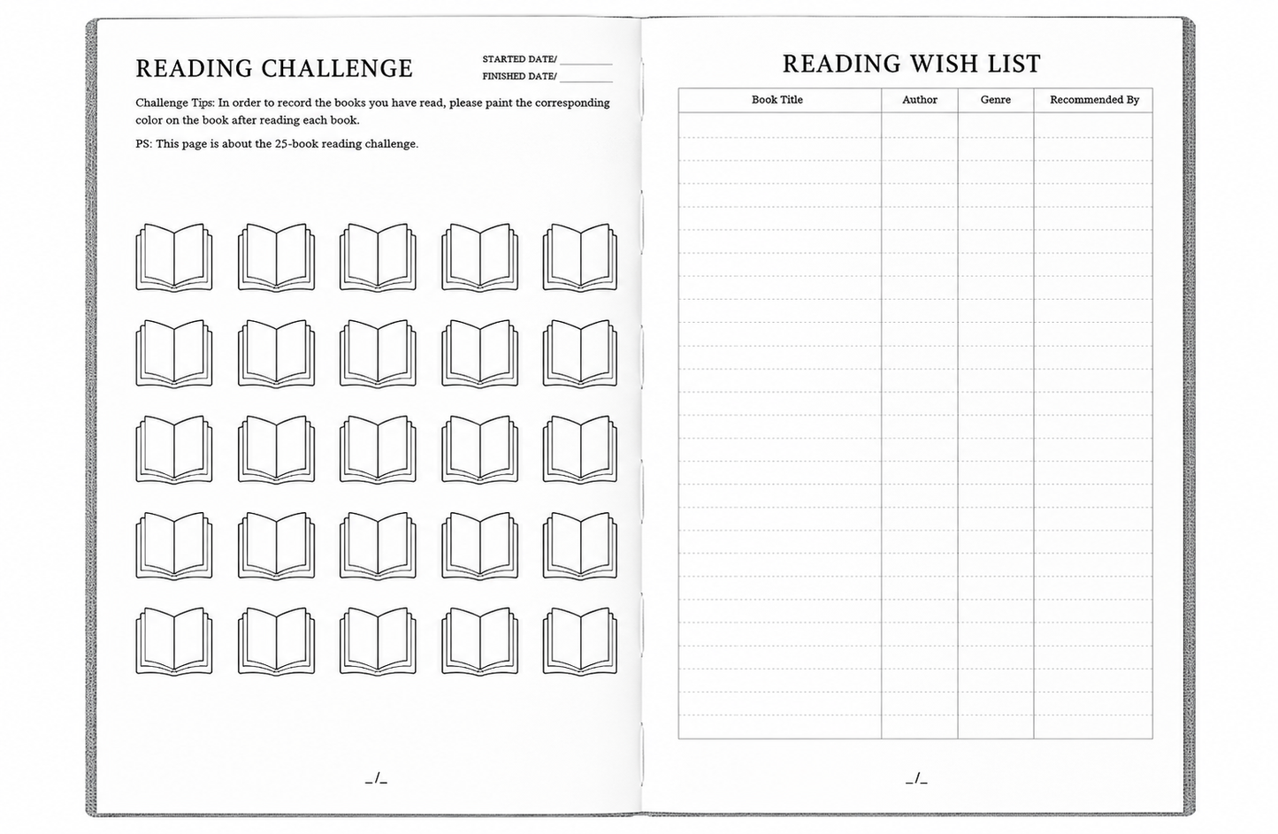 📚 Reading Journal – Book Tracker & Review Notebook