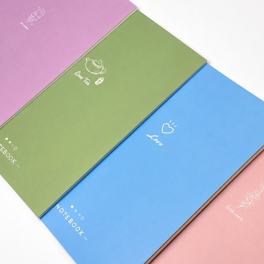 📓Pastel Notebook & Pen Set – 4 Notebooks + 5 Pens