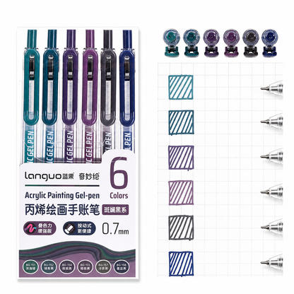 ✍️ Colorful Acrylic Gel Pens – Set of 6 | 0.7mm