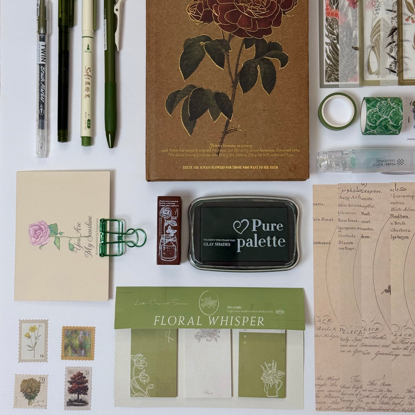 🌿 Romanticize Your Life Box – Vintage Botanical Stationery Box