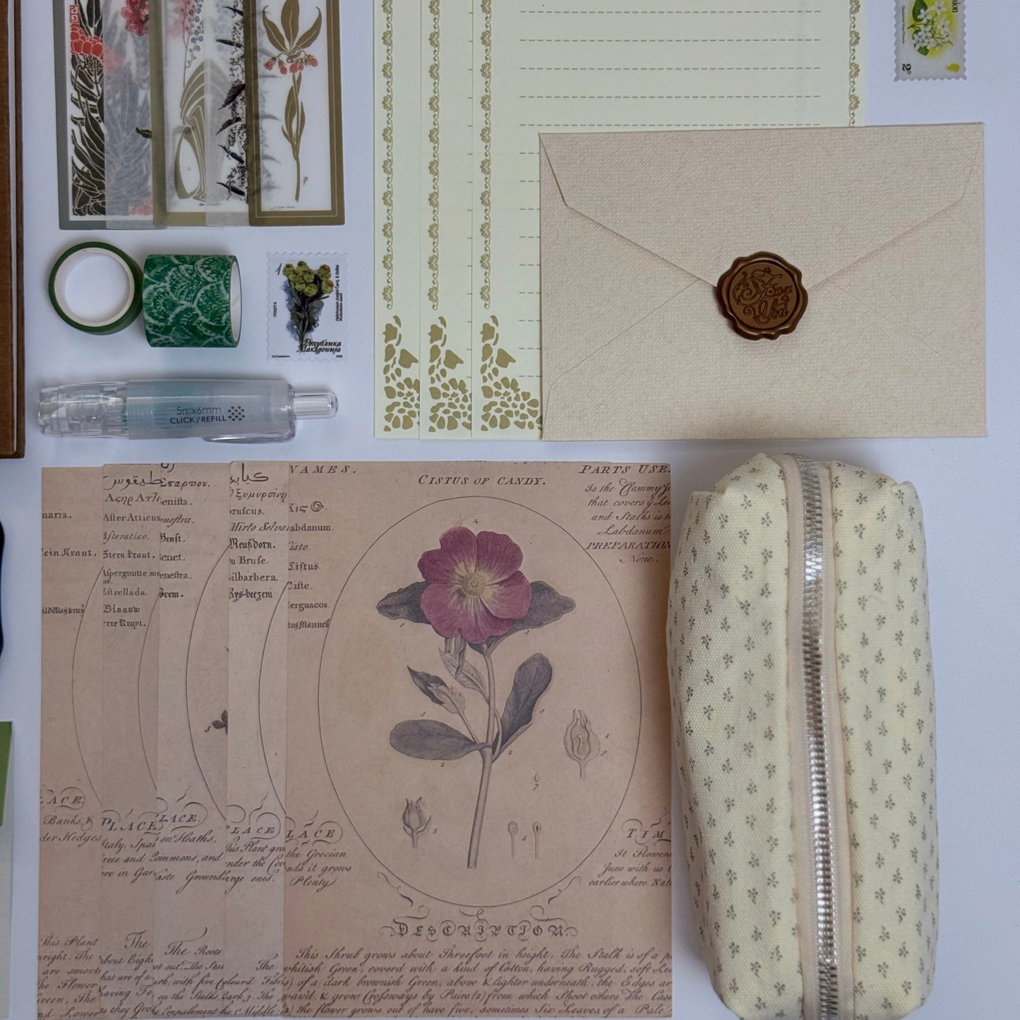 🌿 Romanticize Your Life Box – Vintage Botanical Stationery Box