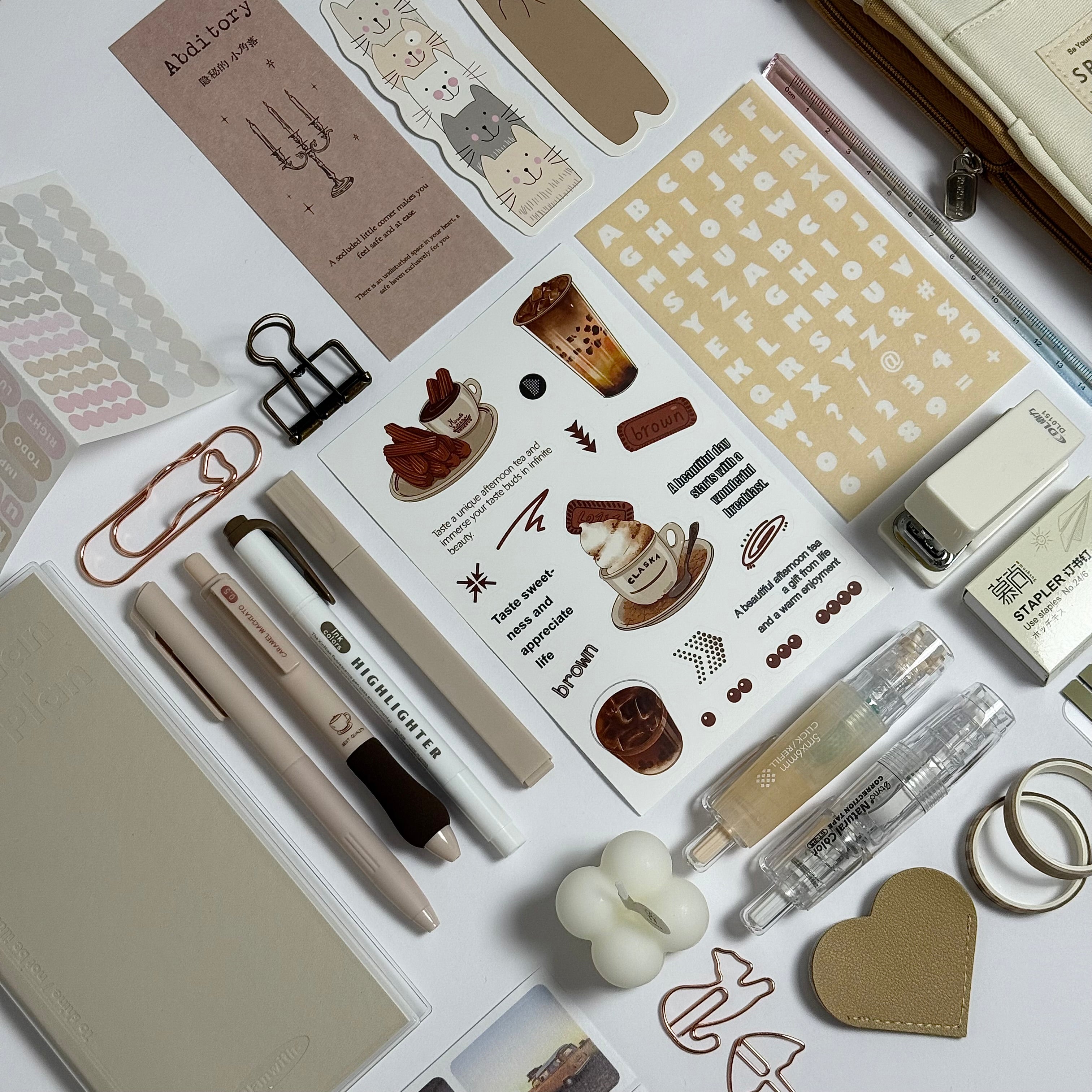 Cozy Coffee Planner Box – Aesthetic Stationery Set – White Lake Stationery